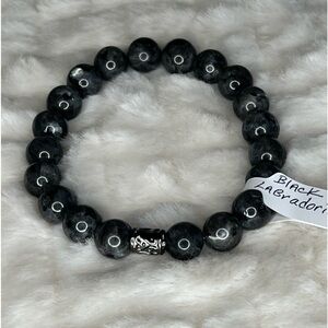 🆕 Unisex 7.5” Black Labradorite 10mm beads.